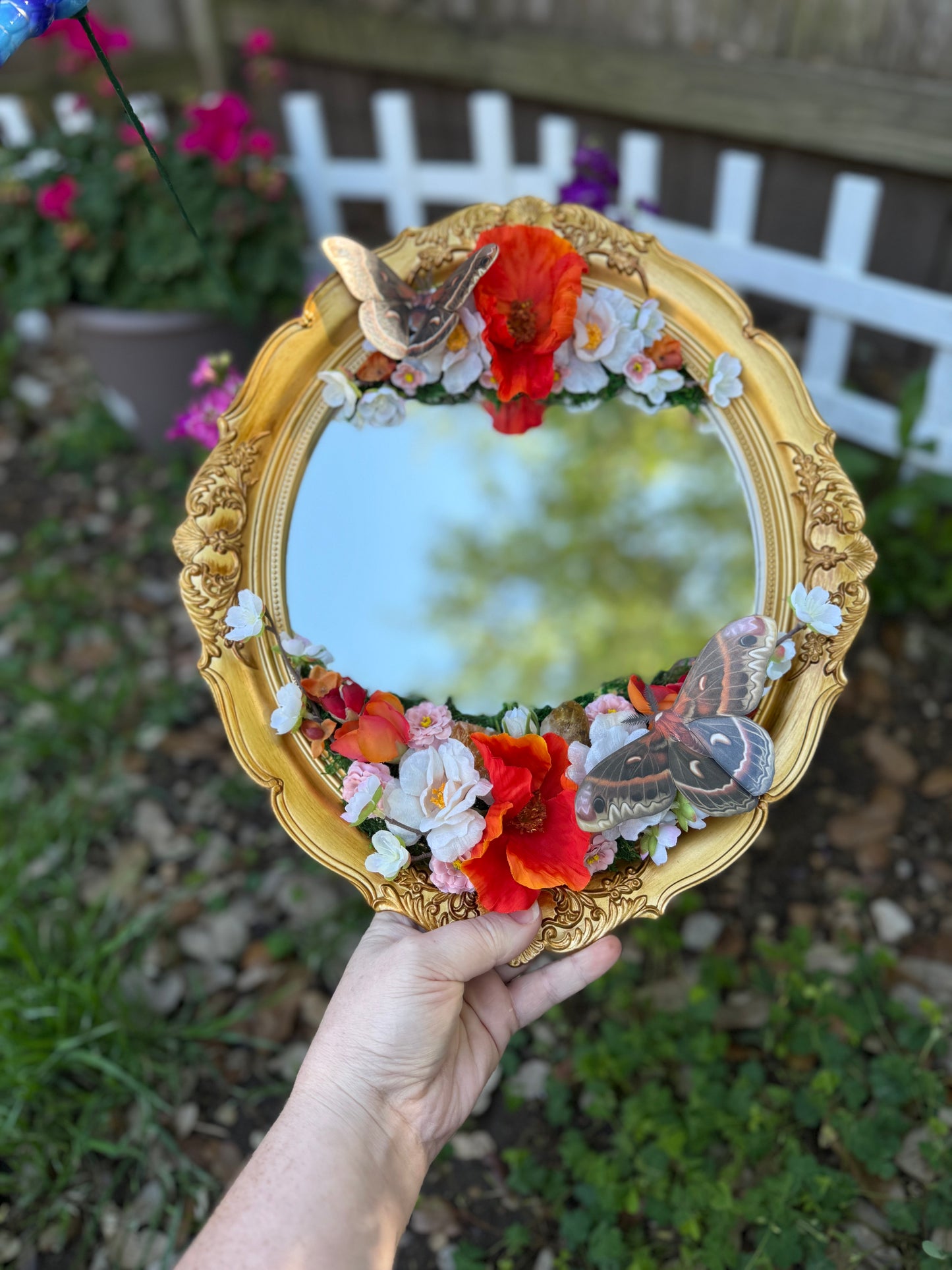 Citrine & Cecropia Moth Fairy Mirror