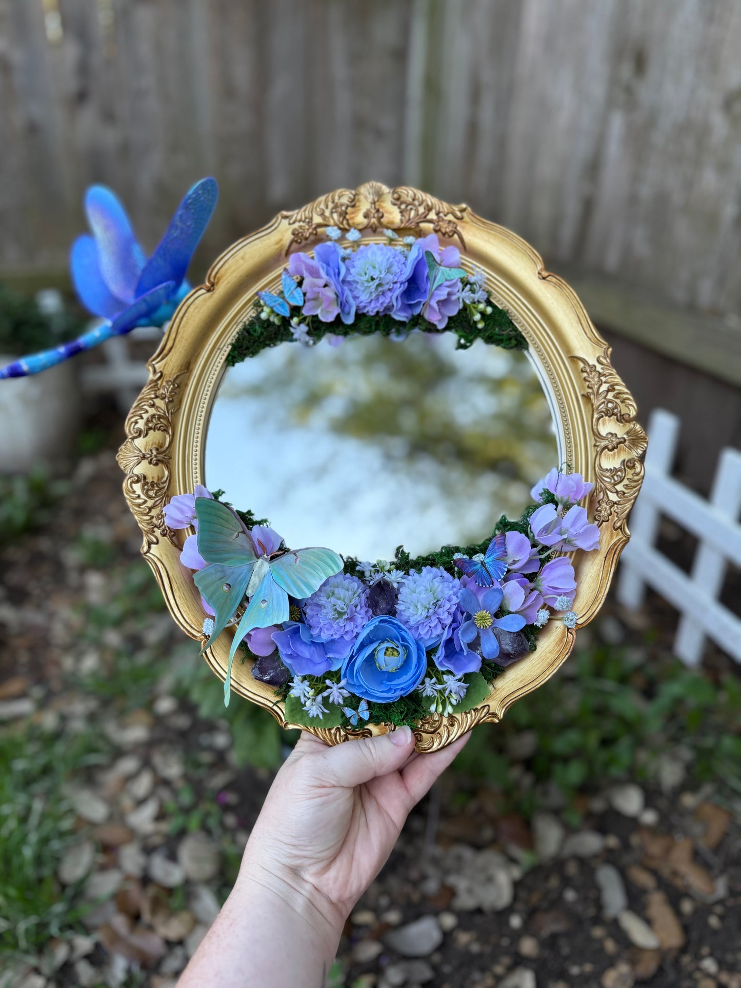 Amethyst & Luna Moth Fairy Mirror