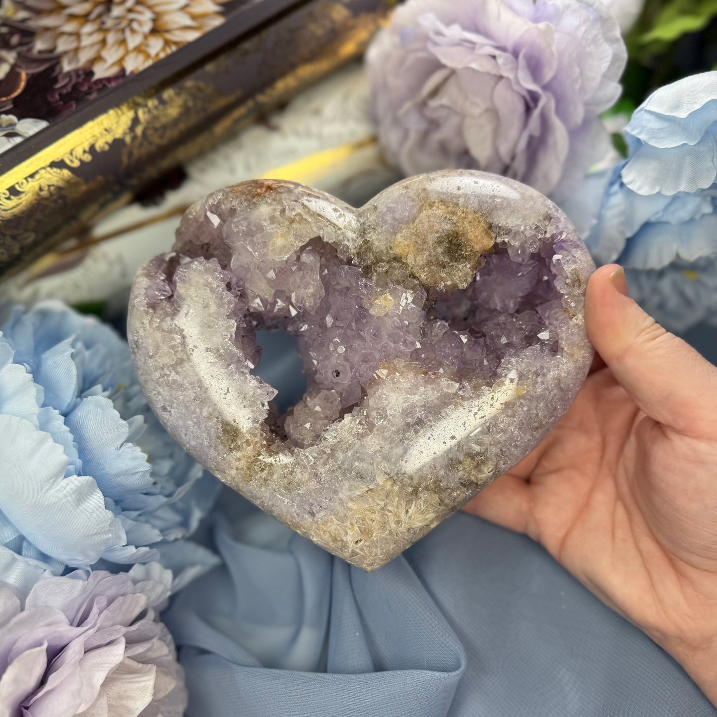 Pink Amethyst Heart with Portal