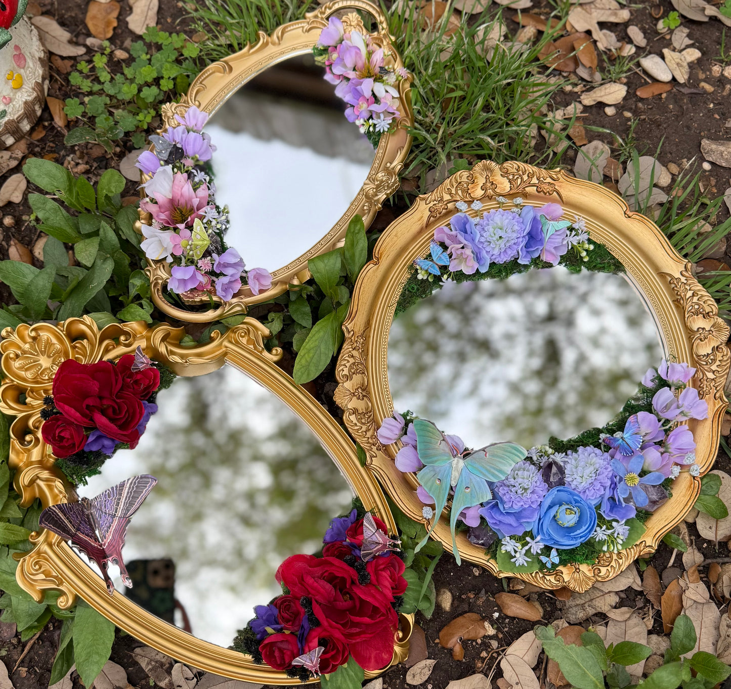 Amethyst & Luna Moth Fairy Mirror