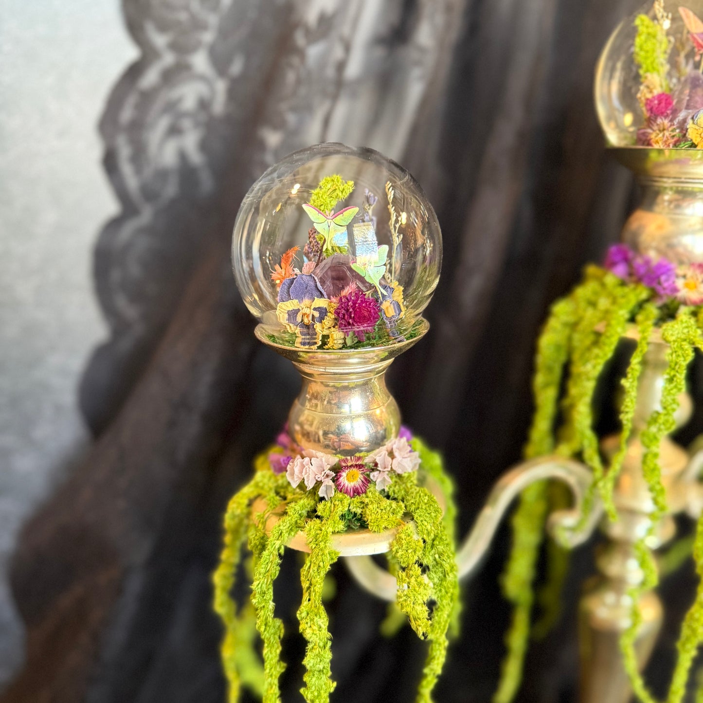 Vintage Candelabra Amethyst Terrarium