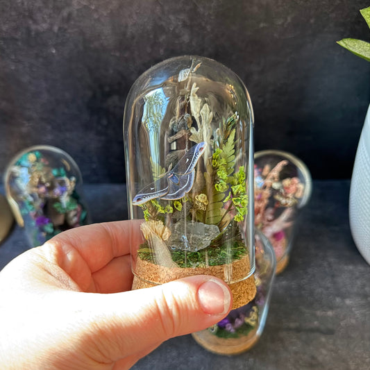 Mini Calleta Moth & Crystal Quartz Terrarium