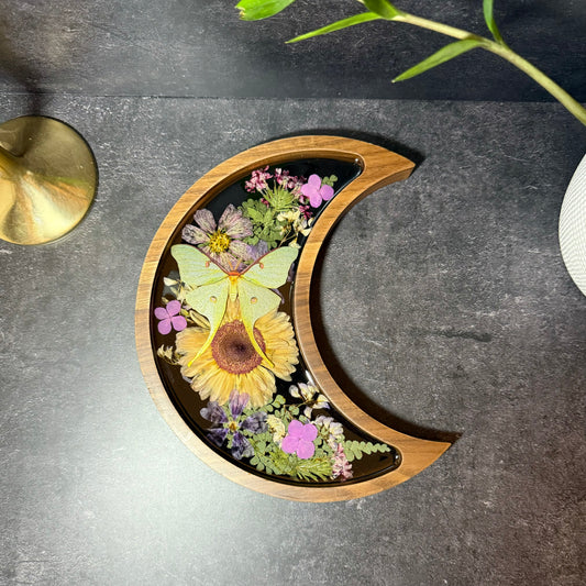 Crescent Moon Luna Moth Tray