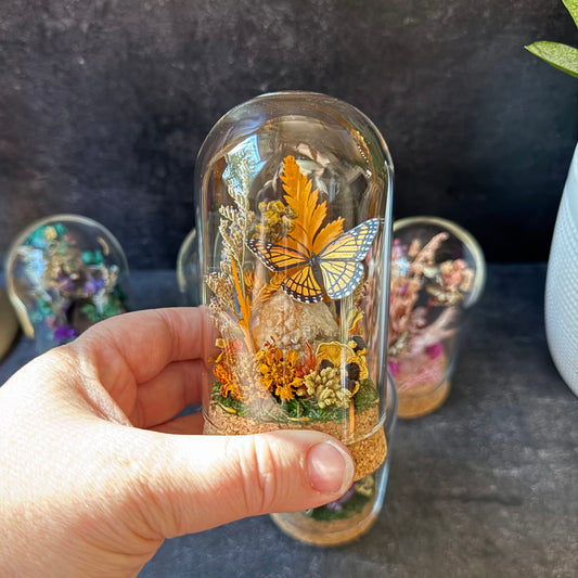 Mini Monarch Butterfly & Citrine Terrarium