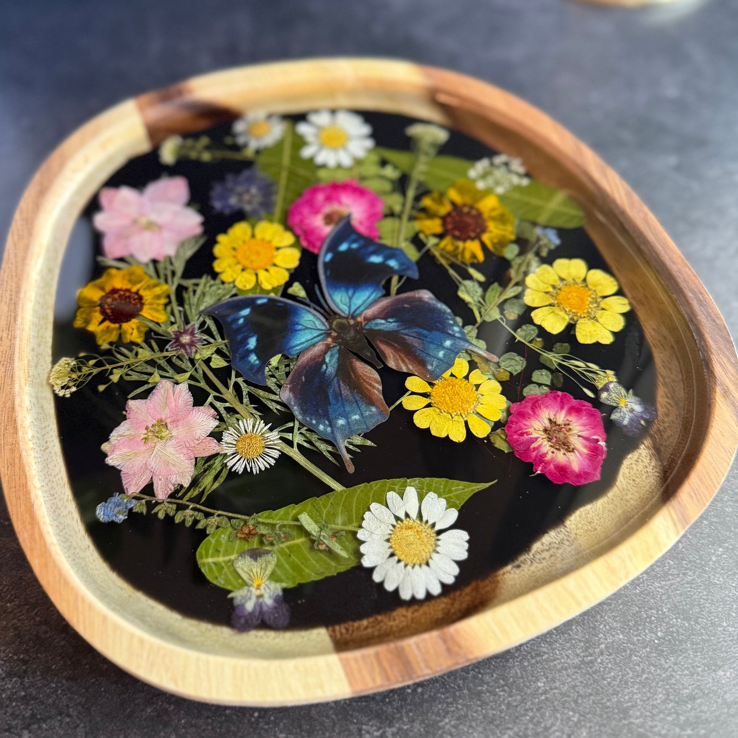 Irregular Blue Hatchet Butterfly Tray