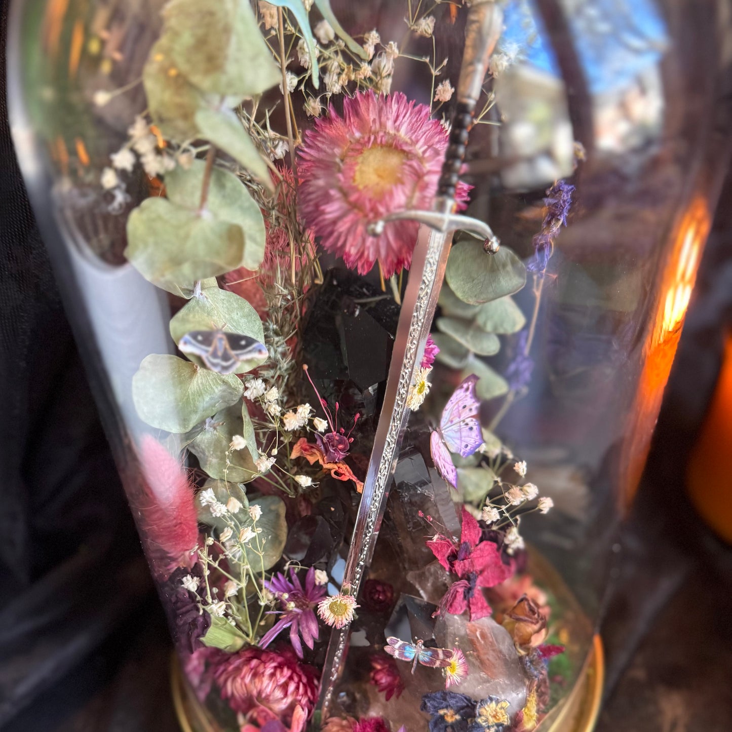 Smoky Quartz & Decorative Dagger Terrarium